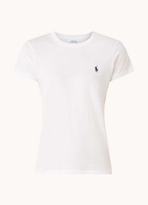 Ralph Lauren T-shirt met logoborduring - voorkant 3 wit
