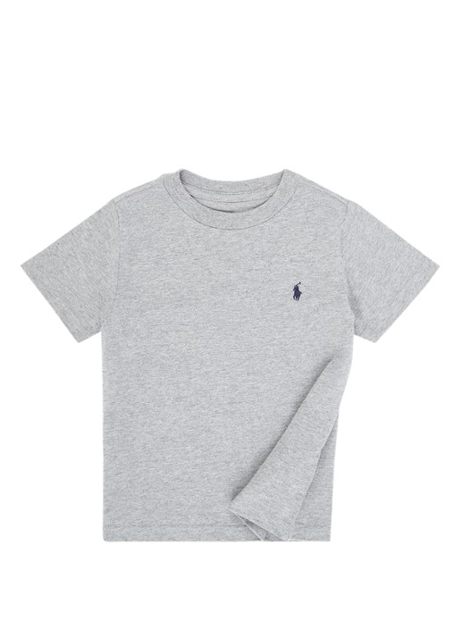 Ralph Lauren T-shirt met logoborduring - voorkant 2 grijsmele
