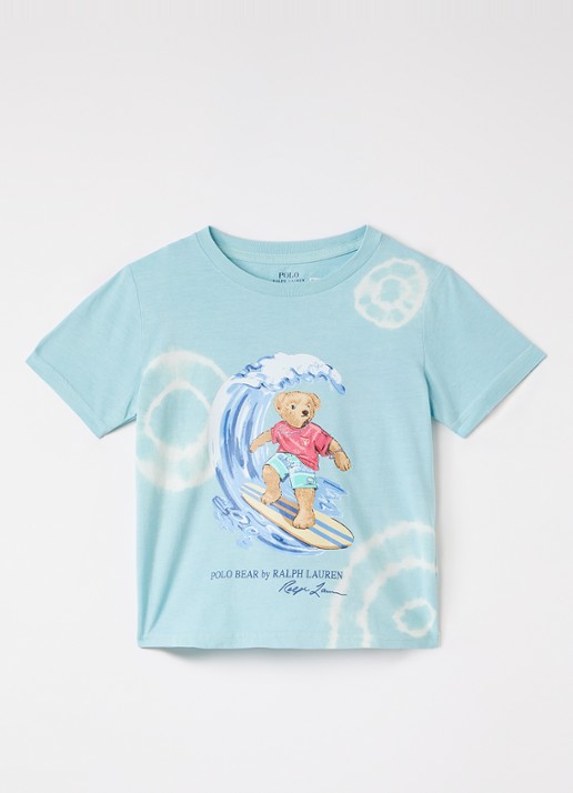 Ralph Lauren T-shirt met logoborduring - voorkant turquoise