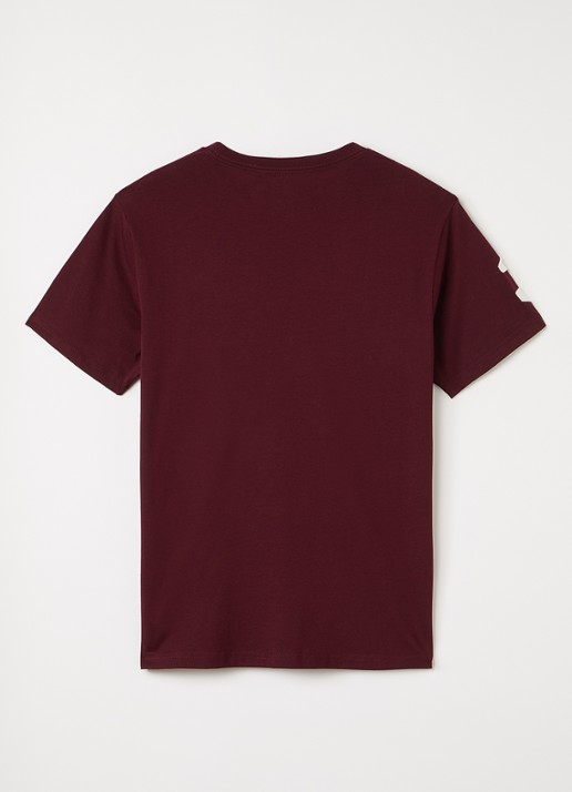 Ralph Lauren T-shirt met logoborduring - voorkant 2 bordeauxrood