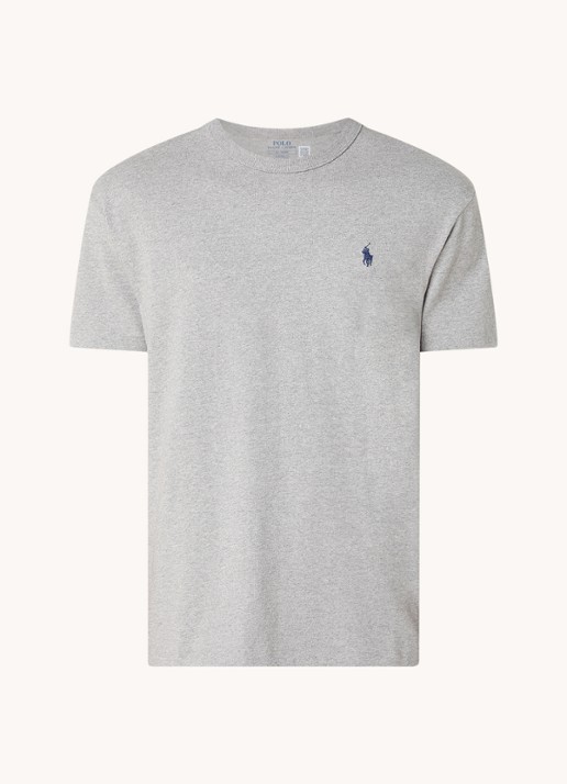Ralph Lauren T-shirt met logoborduring  - voorkant 3 andover heather / grijs