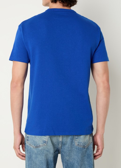Ralph Lauren T-shirt met logoborduring  - achterkant kobaltblauw