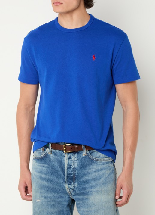 Ralph Lauren T-shirt met logoborduring  - detail 4 kobaltblauw