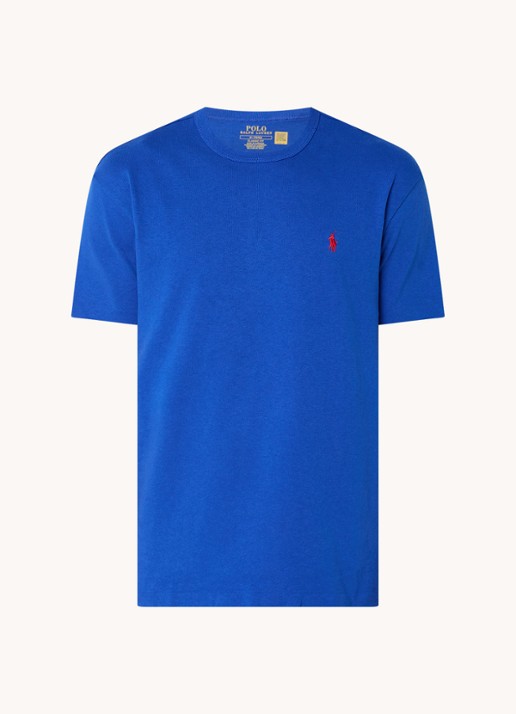 Ralph Lauren T-shirt met logoborduring  - voorkant 2 kobaltblauw