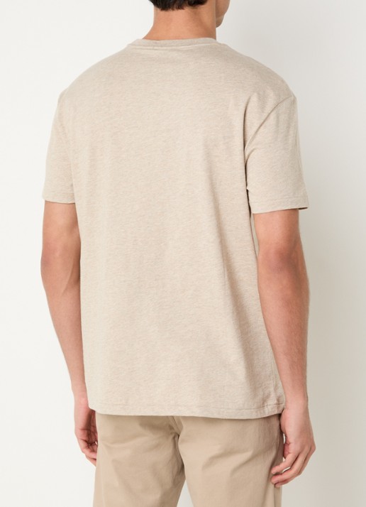 Ralph Lauren T-shirt met logoborduring - achterkant 4 tuscan beige heather / beige