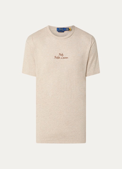 Ralph Lauren T-shirt met logoborduring - voorkant 2 tuscan beige heather / beige