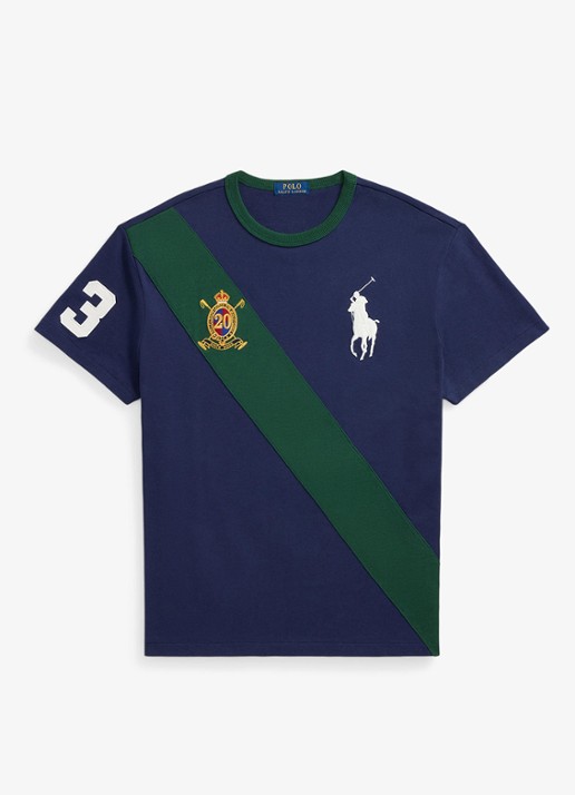 Ralph Lauren T-shirt met logoborduring - voorkant newport navy / donkerblauw