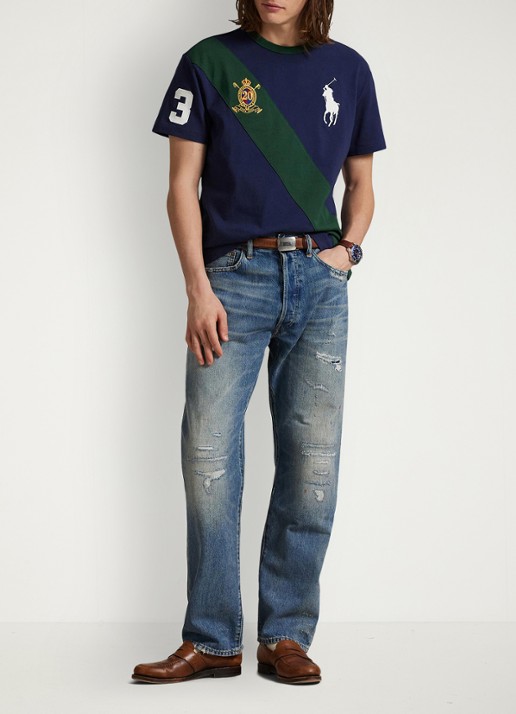 Ralph Lauren T-shirt met logoborduring - voorkant 2 newport navy / donkerblauw