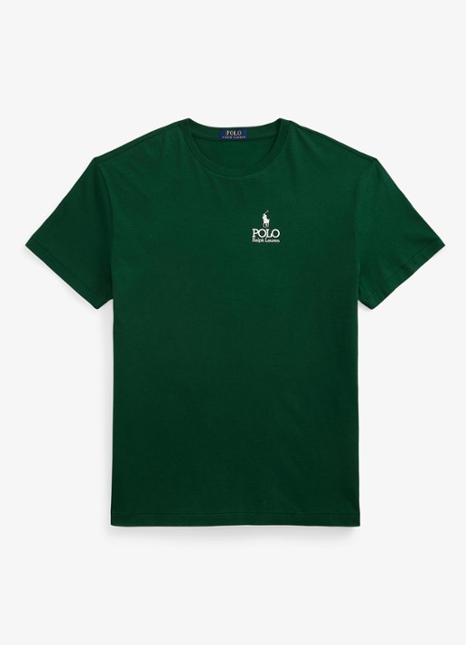 Ralph Lauren T-shirt met logoborduring - voorkant 3 new forest / donkergroen