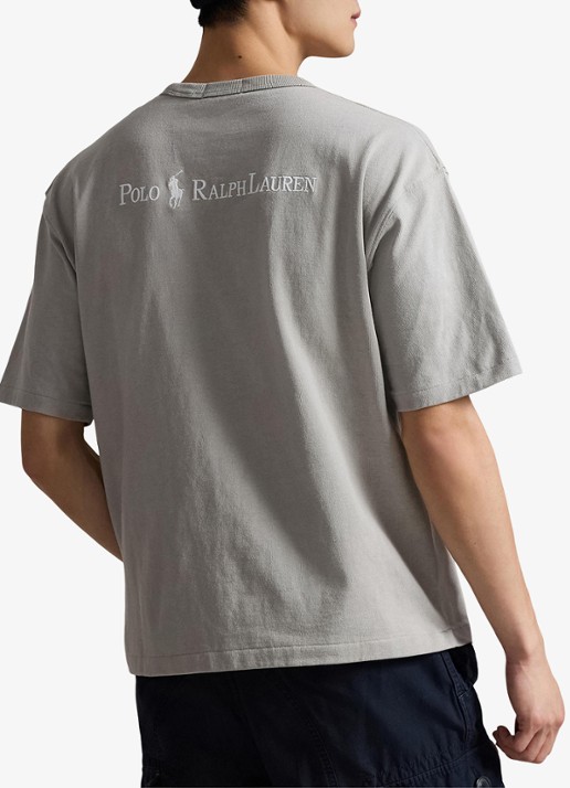 Ralph Lauren T-shirt met logoborduring - achterkant 5 grey dawn / grijs