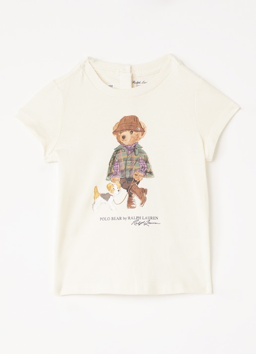 Ralph Lauren T-shirt met logooprint - voorkant gebroken wit