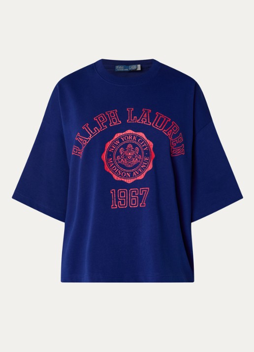 Ralph Lauren T-shirt met logoprint - voorkant royalblauw