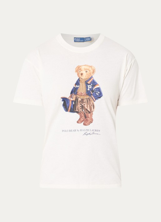Ralph Lauren T-shirt met logoprint - voorkant gebroken wit