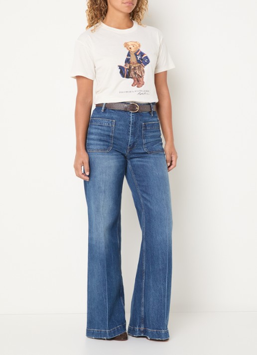 Ralph Lauren T-shirt met logoprint - voorkant 2 gebroken wit