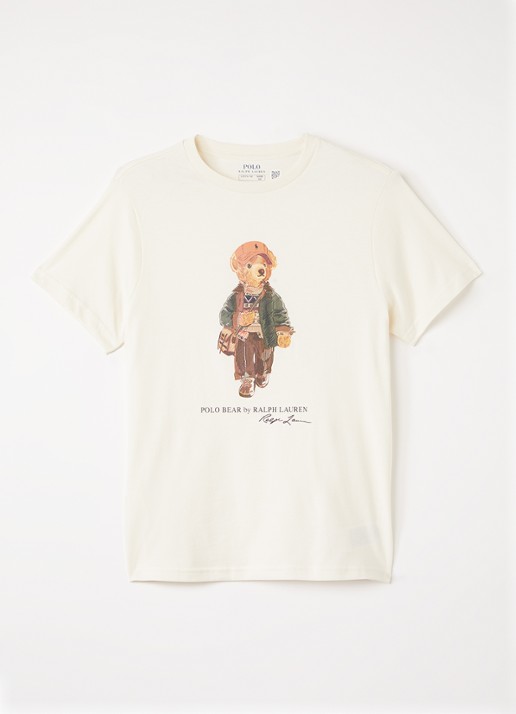 Ralph Lauren T-shirt met logoprint - voorkant 3 gebroken wit