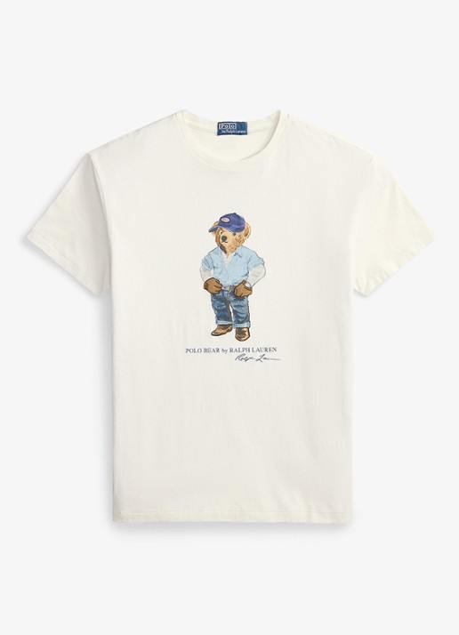 Ralph Lauren T-shirt met logoprint - voorkant nevis / gebroken wit