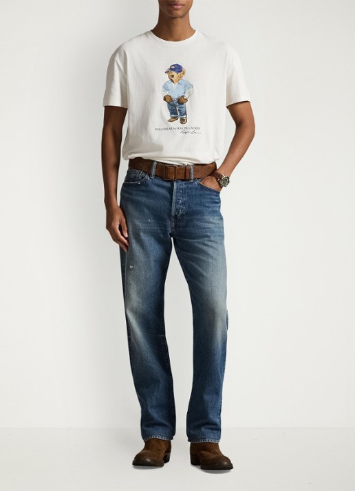 Ralph Lauren T-shirt met logoprint - voorkant 2 nevis / gebroken wit