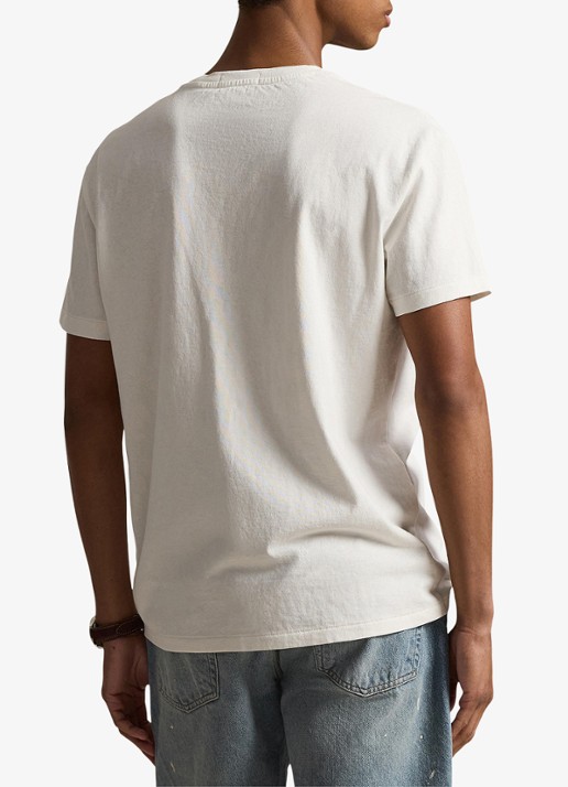 Ralph Lauren T-shirt met logoprint - achterkant deckwash white / wit