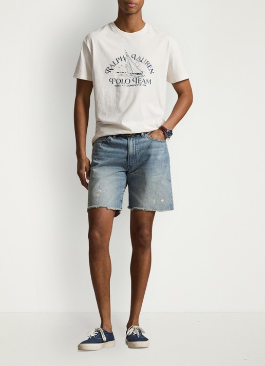 Ralph Lauren T-shirt met logoprint - voorkant 5 deckwash white / wit