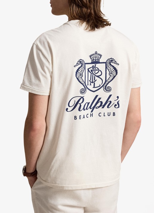 Ralph Lauren T-shirt met logoprint - achterkant 2 deckwash white / wit