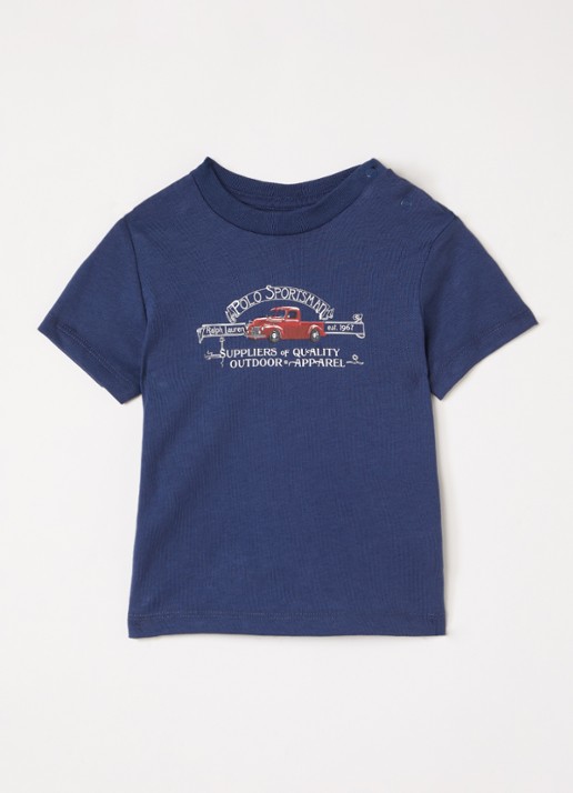 Ralph Lauren T-shirt met logoprint - voorkant indigo