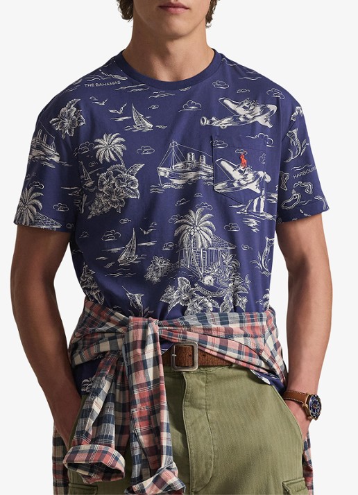 Ralph Lauren T-shirt met print en borstzak