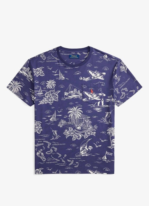 Ralph Lauren T-shirt met print en borstzak - voorkant 3 harbor island bear boathous