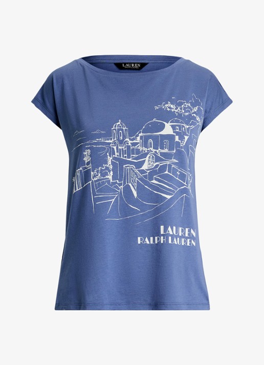 Ralph Lauren T-shirt met print - voorkant blauw