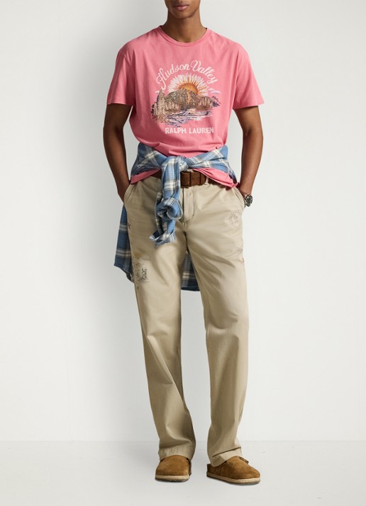 Ralph Lauren T-shirt met print - voorkant 2 red sky / koraal