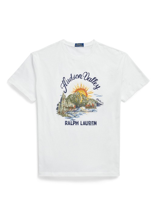 Ralph Lauren T-shirt met print - voorkant 3 deckwash white / wit