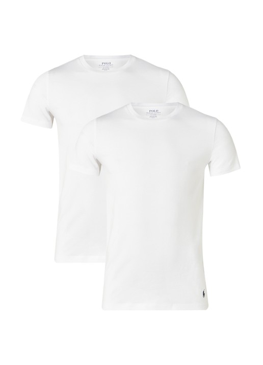 Ralph Lauren T-shirt met ronde hals in 2-pack - voorkant 2 wit
