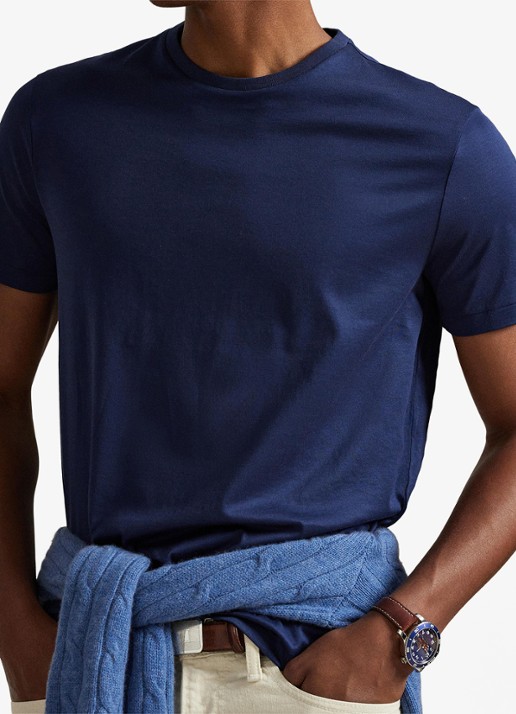 Ralph Lauren T-shirt met ronde hals - detail 5 donkerblauw