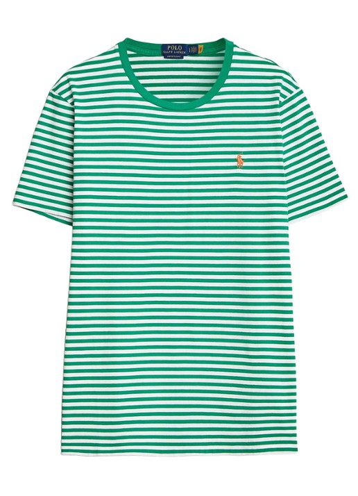 Ralph Lauren T-shirt met streepprint en logoborduring