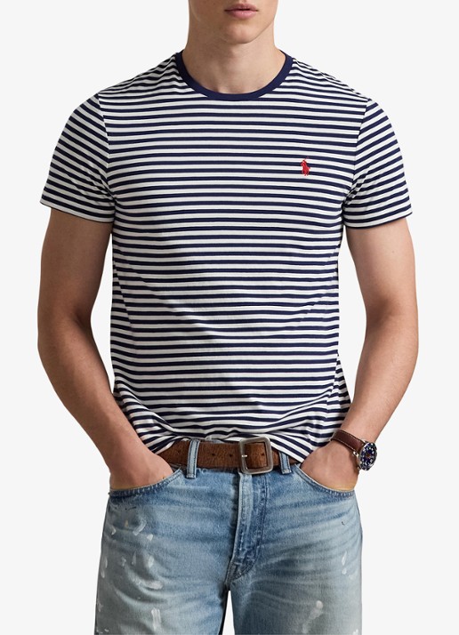 Ralph Lauren T-shirt met streepprint en logoborduring