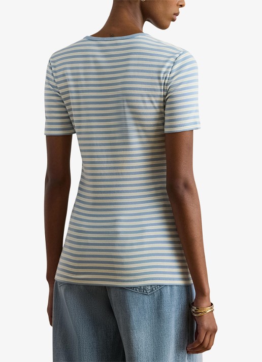Ralph Lauren T-shirt met streepprint - achterkant blue note multi / blauw