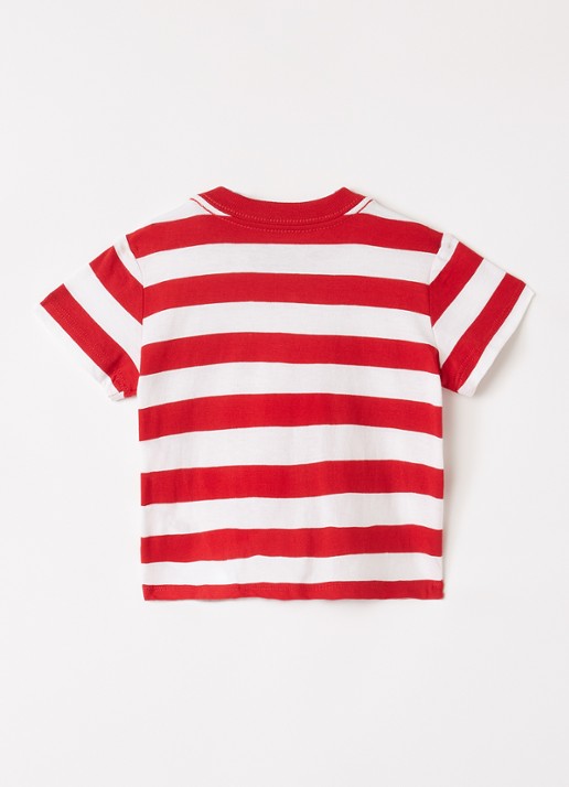 Ralph Lauren T-shirt met streepprint - voorkant 2 rood