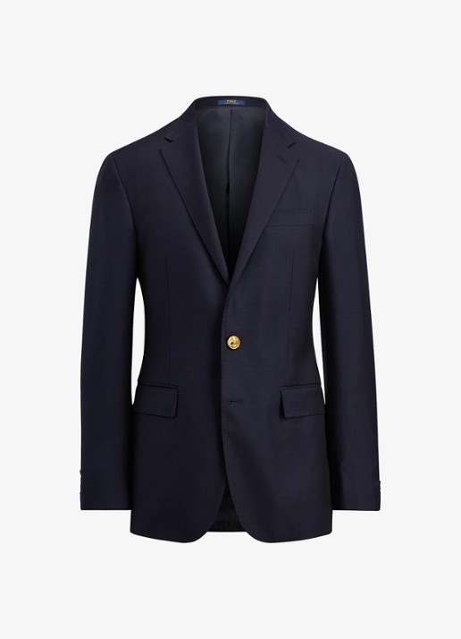 Ralph Lauren Tailored fit colbert van wol met klepzakken - voorkant classic navy / donkerblauw