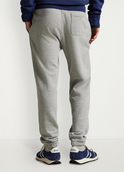 Ralph Lauren Tapered fit cropped joggingbroek met logoborduring - achterkant andover heather / grijs