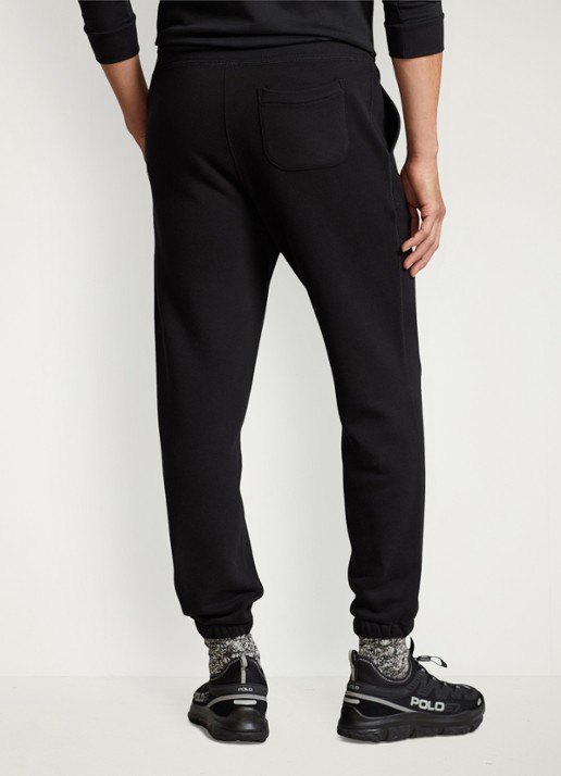 Ralph Lauren Tapered fit cropped joggingbroek met logoborduring - achterkant polo black / zwart