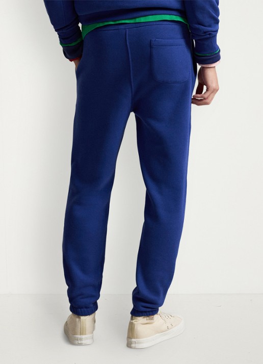 Ralph Lauren Tapered fit cropped joggingbroek met logoborduring - achterkant blue yacht / blauw