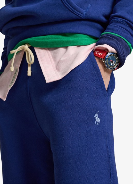 Ralph Lauren Tapered fit cropped joggingbroek met logoborduring - detail 5 blue yacht / blauw