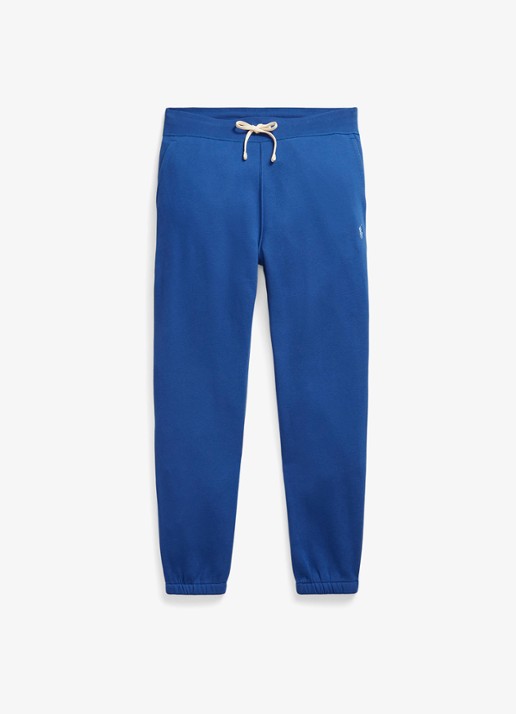 Ralph Lauren Tapered fit cropped joggingbroek met logoborduring - voorkant 2 blue yacht / blauw