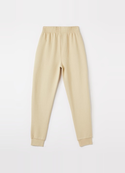 Ralph Lauren Tapered fit joggingbroek met logoborduring - voorkant 3 beige