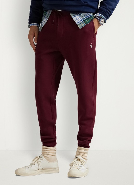 Ralph Lauren Tapered fit joggingbroek met logoborduring - detail classic wine / wijnrood