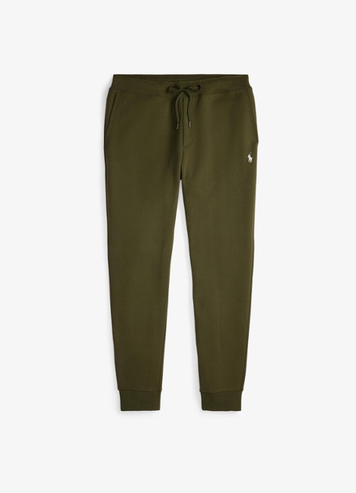 Ralph Lauren Tapered fit joggingbroek met logoborduring - voorkant 3 company olive / olijfgroen