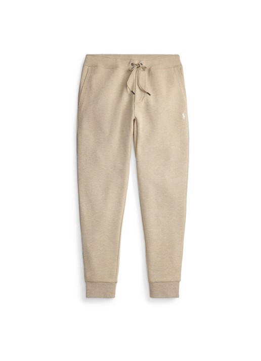 Ralph Lauren Tapered fit joggingbroek met logoborduring - voorkant tuscan beige heather