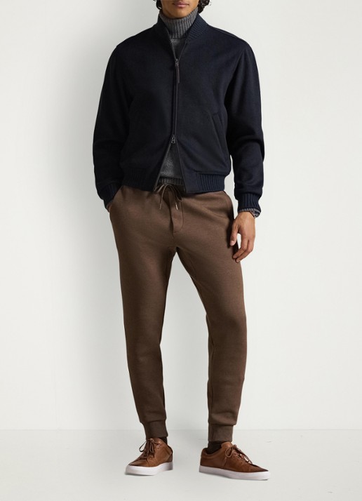 Ralph Lauren Tapered fit joggingbroek met logoborduring - voorkant 4 nutmeg brown hearther