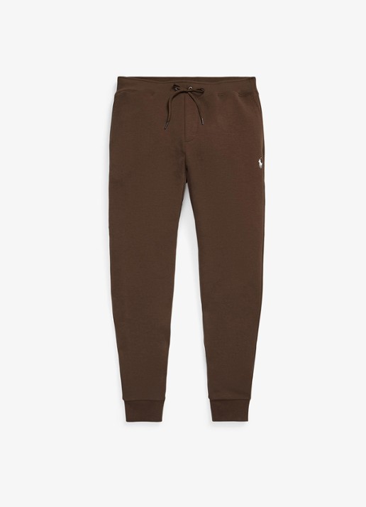 Ralph Lauren Tapered fit joggingbroek met logoborduring - voorkant nutmeg brown