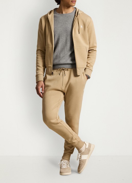 Ralph Lauren Tapered fit joggingbroek met logoborduring - voorkant 2 vintage khaki / khaki
