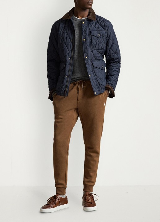 Ralph Lauren Tapered fit joggingbroek met logoborduring - voorkant 4 luggage brown / bruin